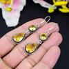 Citrine Gemstone Handmade 925 Sterling Silver Jewelry Earring 2.56" KG-420