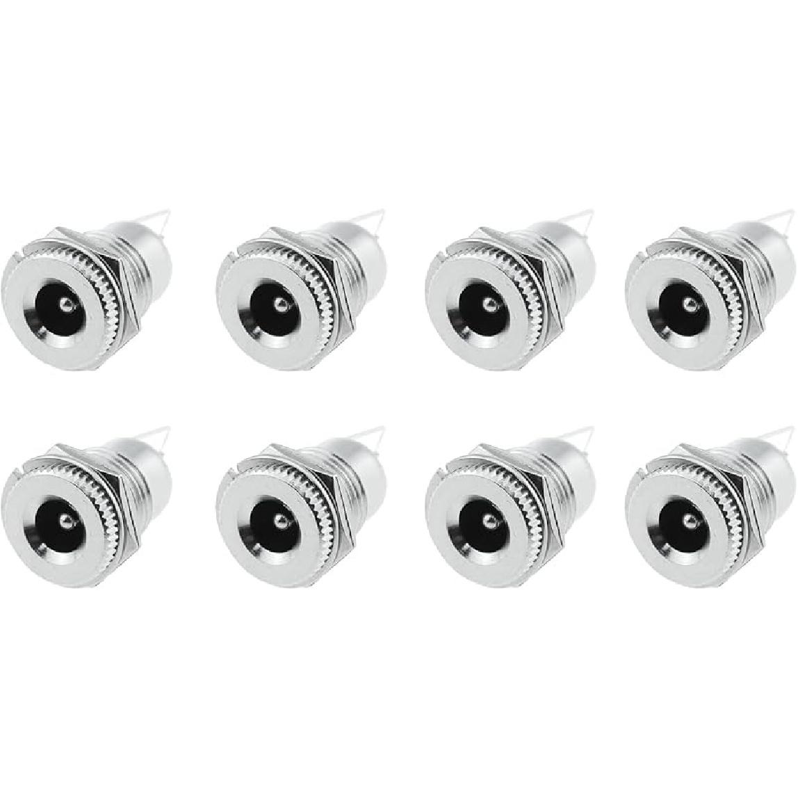8PCS Solder Type Metal Power Jack Connector DC099 All Copper 5.5x2.1mm Female DC Power Socket Panel Mounting Suitable for Replacing Speaker 5.5X 2.1mm