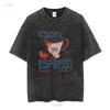 Capri Italy Espresso Club 1980 T Shirt Soft Vintage Cotton vintage Washed Casual Slightly Unisex streetwear Comfortable fashion