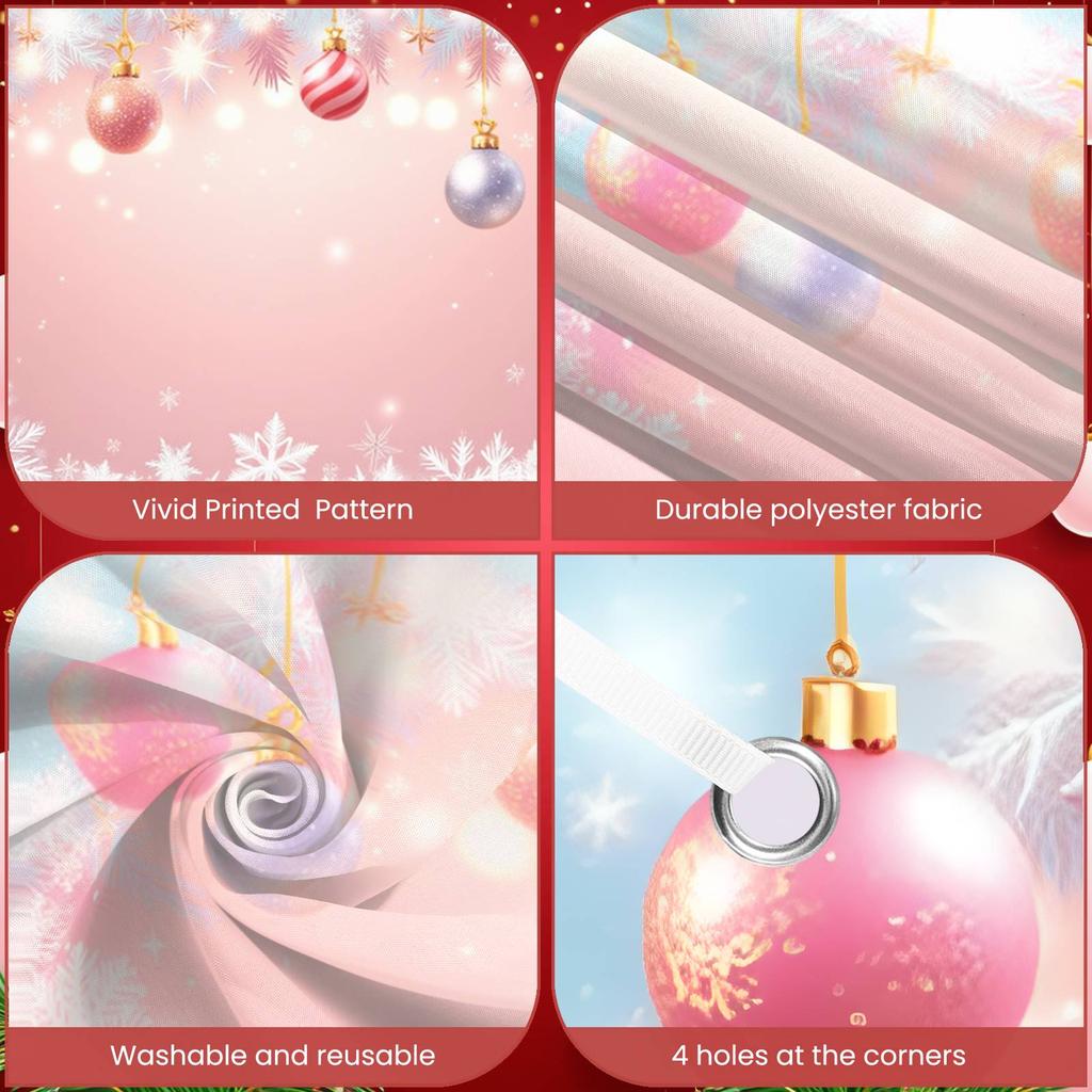 Pink Christmas Backdrop Sparkling Design Winter Background Xmas Decoration Banner Winter Decor Xmas Display For Winter Family