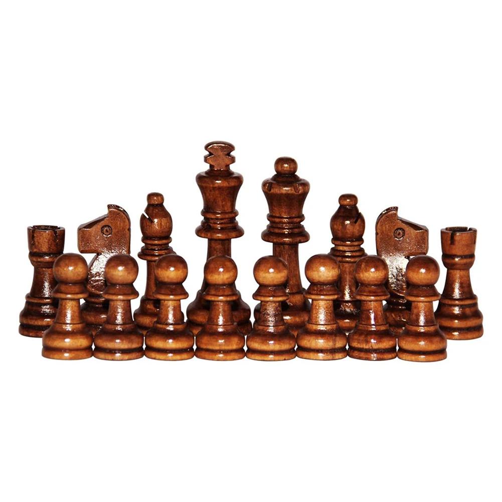 Wooden Chessmen Standard Tournamen Staunton 32PCS Checkers 2.2in King Figures Chess Game Pawns for Chess Board Game