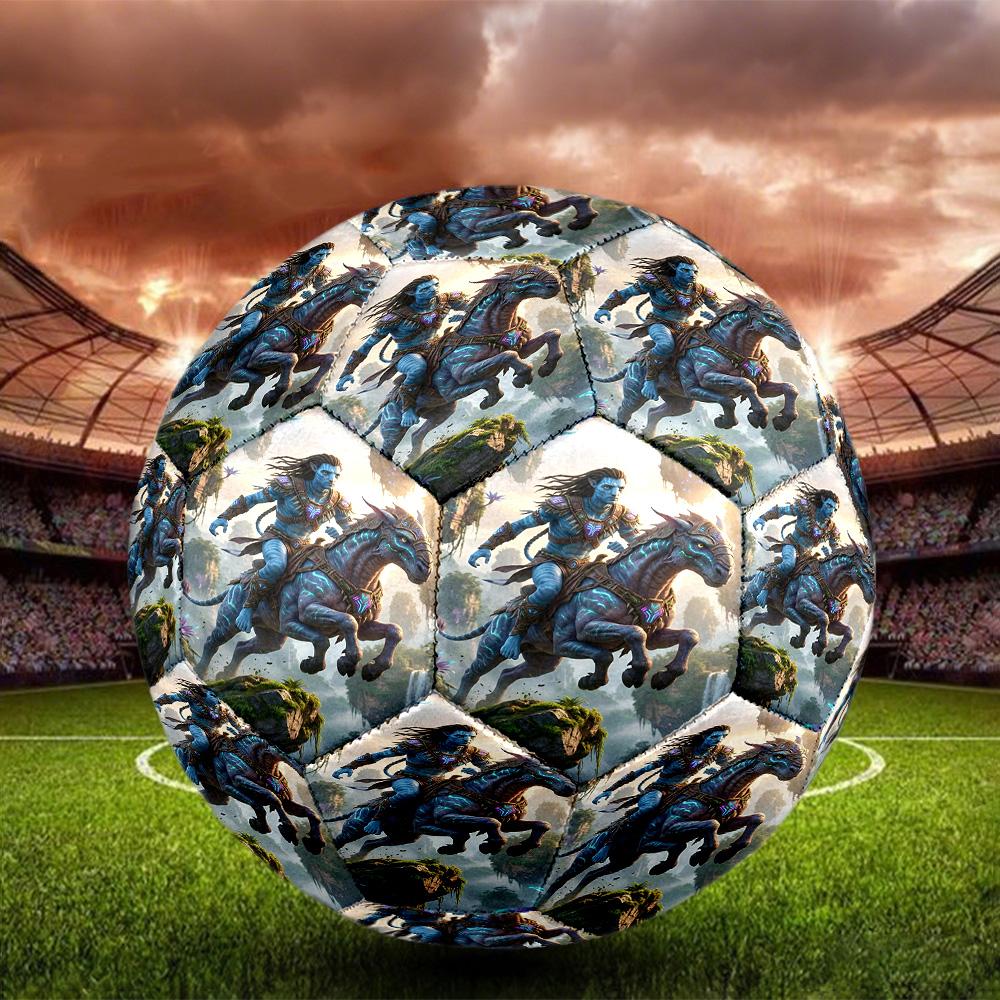 Avatar Print Size 5 Soccer Ball, Standard Match Football for Sports Game and Team Practice, Ideal Gift for Soccer Fans