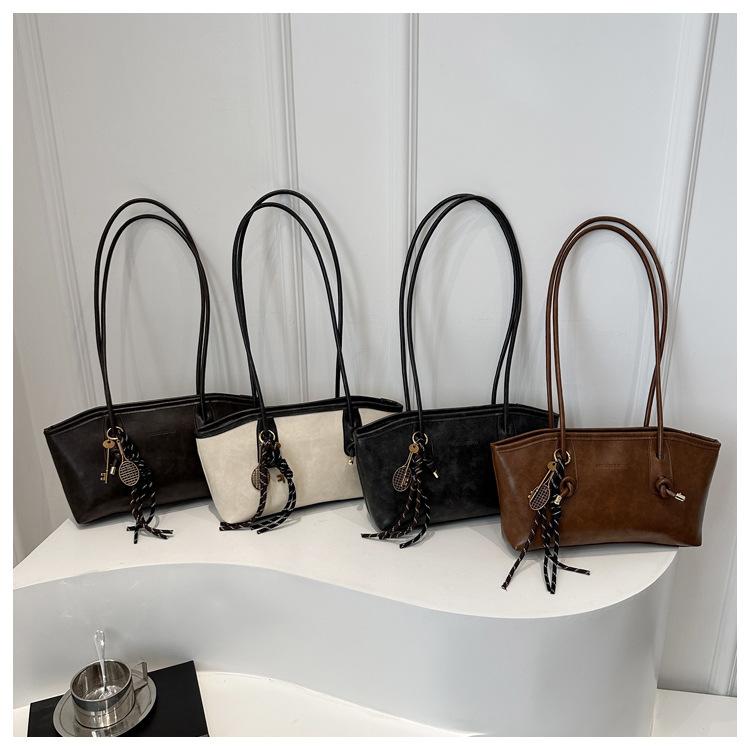 Women's Vintage Faux Leather Tote Bag, Large Capacity Office Shoulder Handbag, Soft Zipper Closure Work Bag