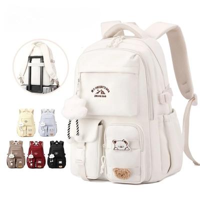 Korean Style Daily Backpack For Women Packsack Waterproof Nylon Fabric Travel Backpacks Girls School Bag Teenagers Casual Bags