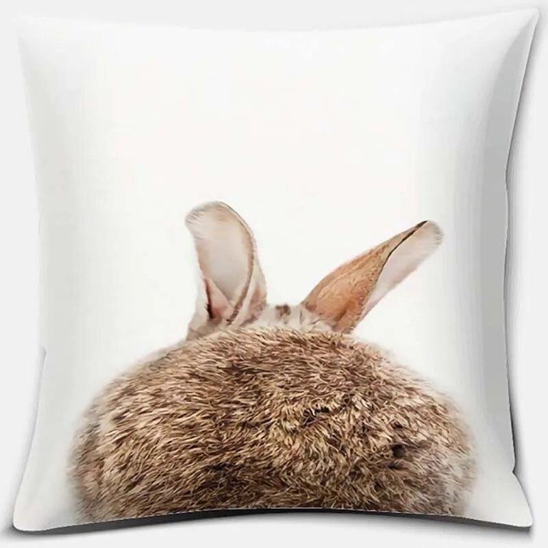 Cute Rabbit Series Pattern Pillowcase Square  Home Office Decoration