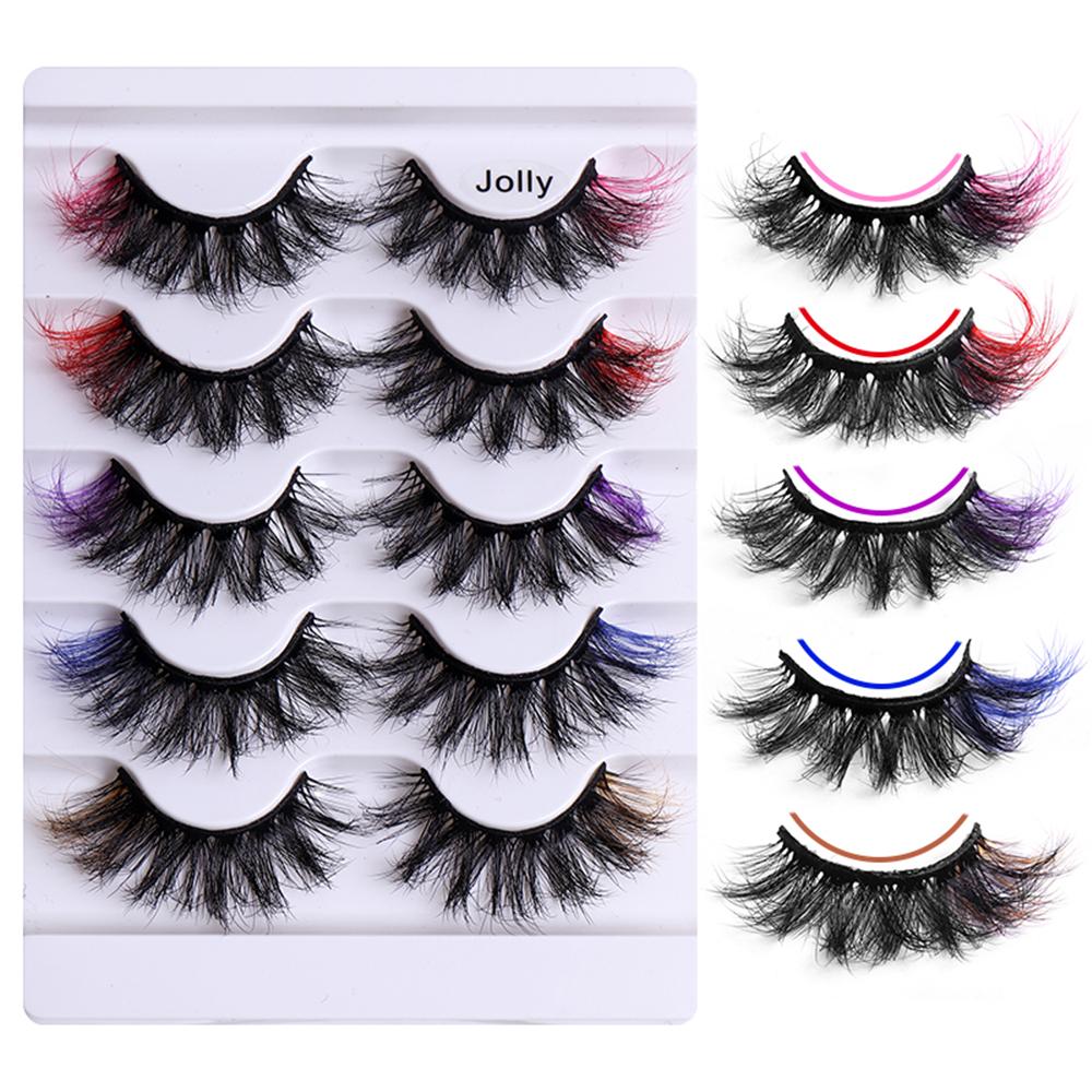 

Volume Thick Fake Eyelashes Fluffy Mink Lashes Colored Lashes False Eyelashes Lashes with Color Flawless