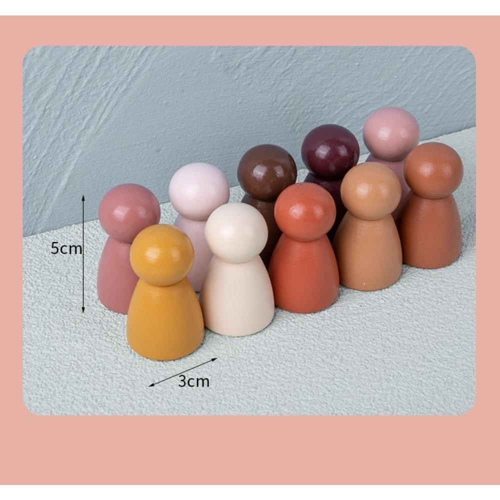 Children's Rainbow Arch Bridge Semicircular Building Block Wooden Rainbow Ornament Curved Plate Colorful Shape Rainbow People Stacked Music Toy