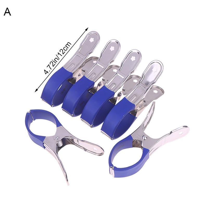 

6 шт. Зажимы для покрытия бассейна из нержавеющей стали с пластиковыми ручками Сверхпрочные ветрозащитные пружинные зажимы для сушки одежды, запечатывания закусок