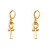 Anniyo 2.5cm Ankh Earrings for Women Girls African Egypt Nile-Key Traditional Ancient Egypt Ethnic  #342806