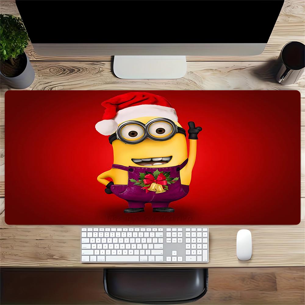 Christmas Minion Celebration Large Gaming Mouse Pad Nonslip Rubber Base Waterproof Desk Mat For Office Pc Laptop