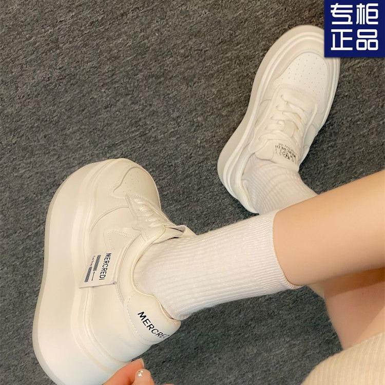 Small Muffin Thick-soled Little White Shoes, Color Matching Increases, New 2025 Board Shoes, Spring Versatile Casual Single Shoes