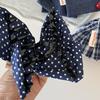 Hairpin Cloth Bowknot Decor Back Head Hair Clip with Dot Print Button Decoration Wide Tooth Strong Grip Hairpin Hair Accessories