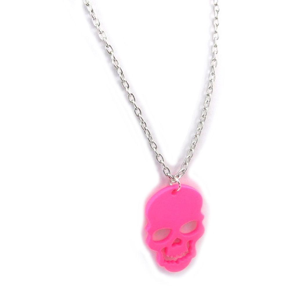 Les Trésors De Lily [K0973] - Pink 'Skull' Designer Necklace