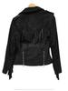AL KHALID Dámská bunda z jehněčí kůže Pravá Černá Motocyklová S třásněmi Semišová Kůže Ručně šitá