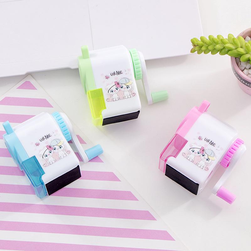Creative Cartoon Hand-Crank Pencil Sharpener for Students and Kids