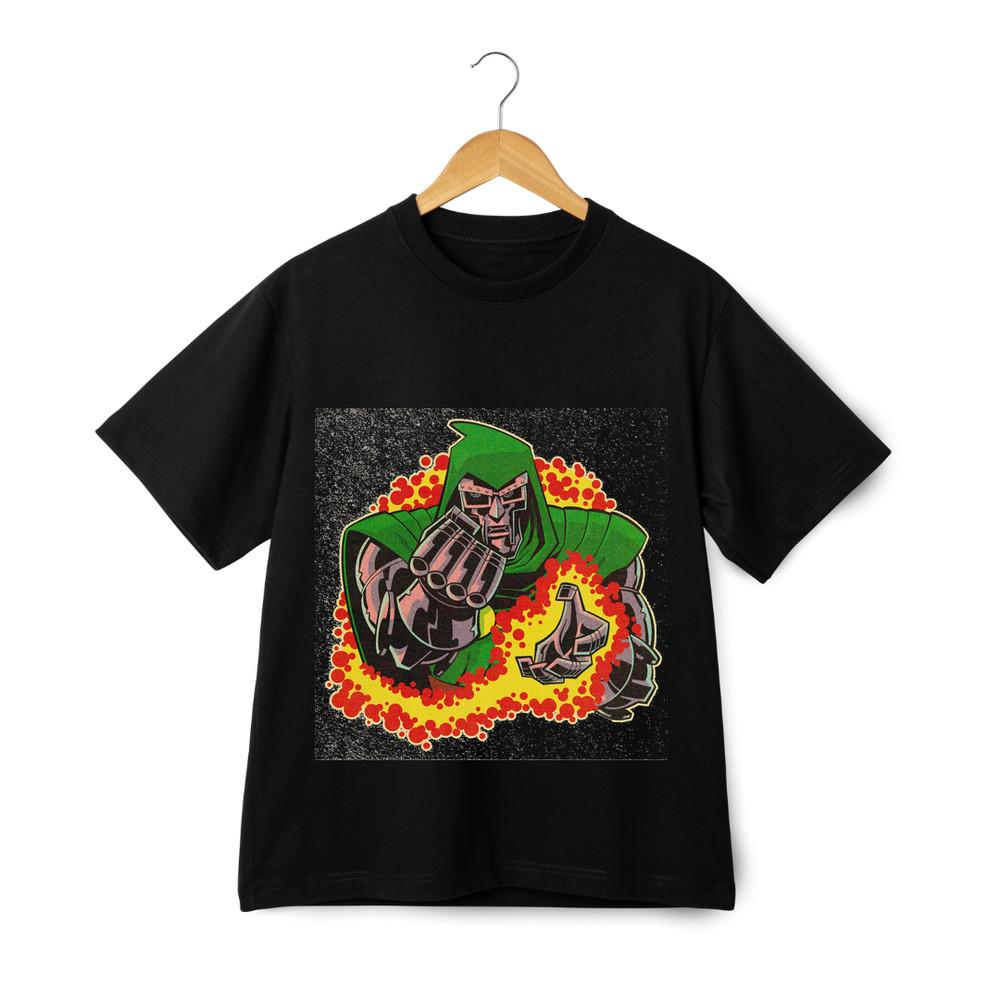 

Doctor Doom T-Shirt - Fantastic Four Villain Fire Blast Graphic Unisex Tee 2XL