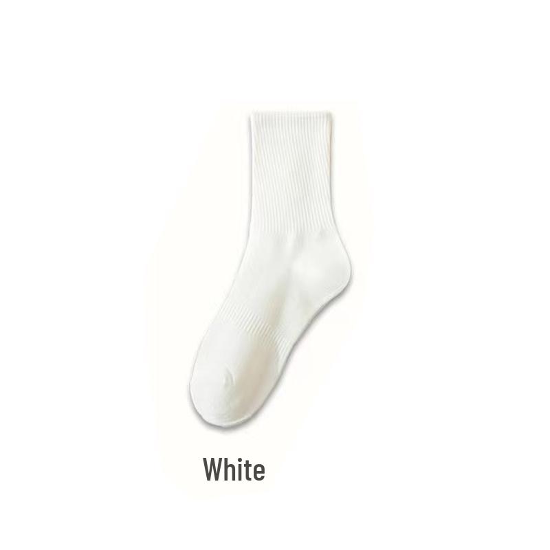 All-Season Mid-Calf Disposable Socks - One Size, Sweat-Absorbing and Travel-Friendly