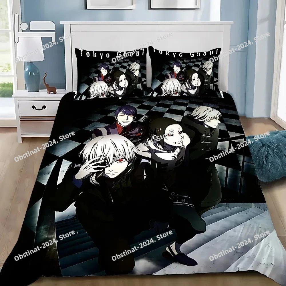 Anime Duvet Pillowcase Bedding Set Adult Boy Girl T-Tokyo G-Ghoul Bedroom Decoration Children Single Double Large Size Gift