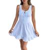100% Clothing: Sweet Holiday Mini Dress with Lace Patchwork and Plaid Straps (2026 Collection)