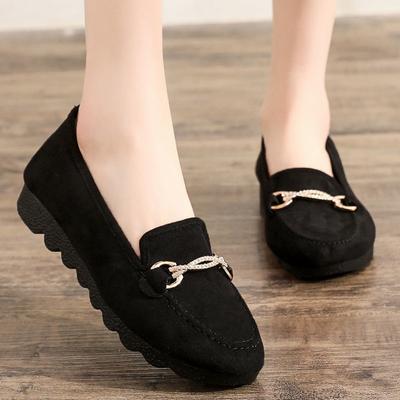 Old Beijing Cloth Shoes Women's Single Shoes Large Size Black Work Shoes Non-slip Soft-soled Maternity Shoes Casual Beanie Shoes Mother Shoes