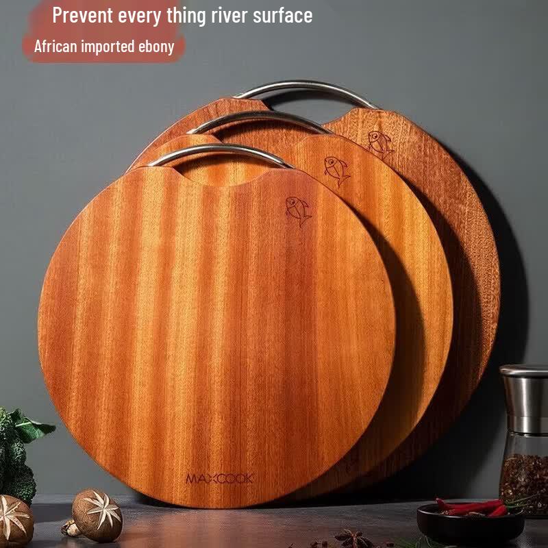MAXCOOK Round Wooden Double-Sided Cutting Board