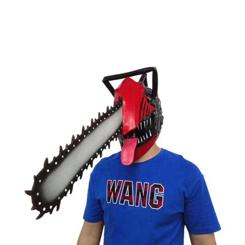Halloween Chainsaw Man Mask Cosplay Costume Horror Party