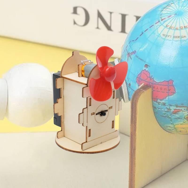 Stem Science Experiment Diy Flame Induction Fan Handmade Kit For Kids Wooden Material
