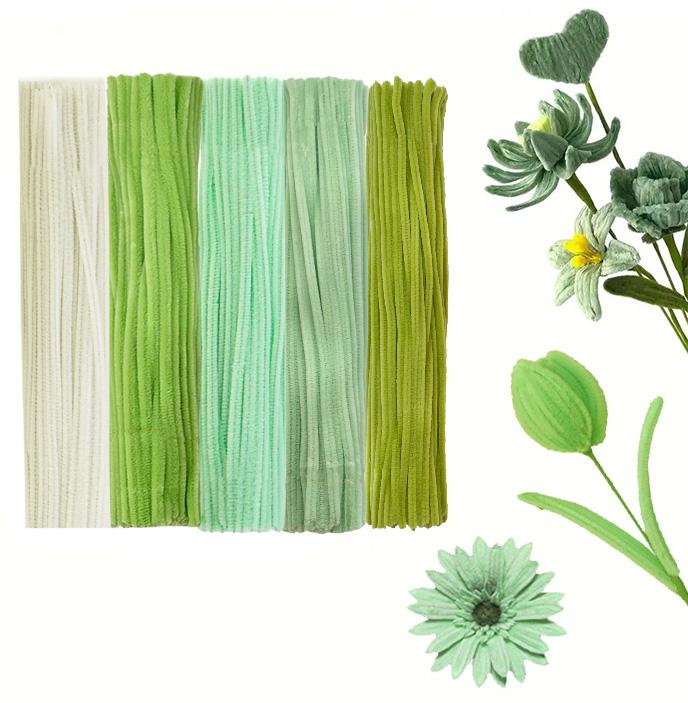 

Набор макаронно-зеленых синельных проволок, 250/411 шт., идеально подходит для Дня матери, выпускных церемоний, Дня святого Валентина и праздничных подарков