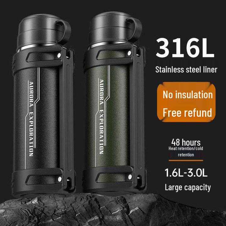 316 Stainless Steel Large Capacity Travel Thermos Flask – Portable Insulated Water Bottle for Hot & Cold Beverages