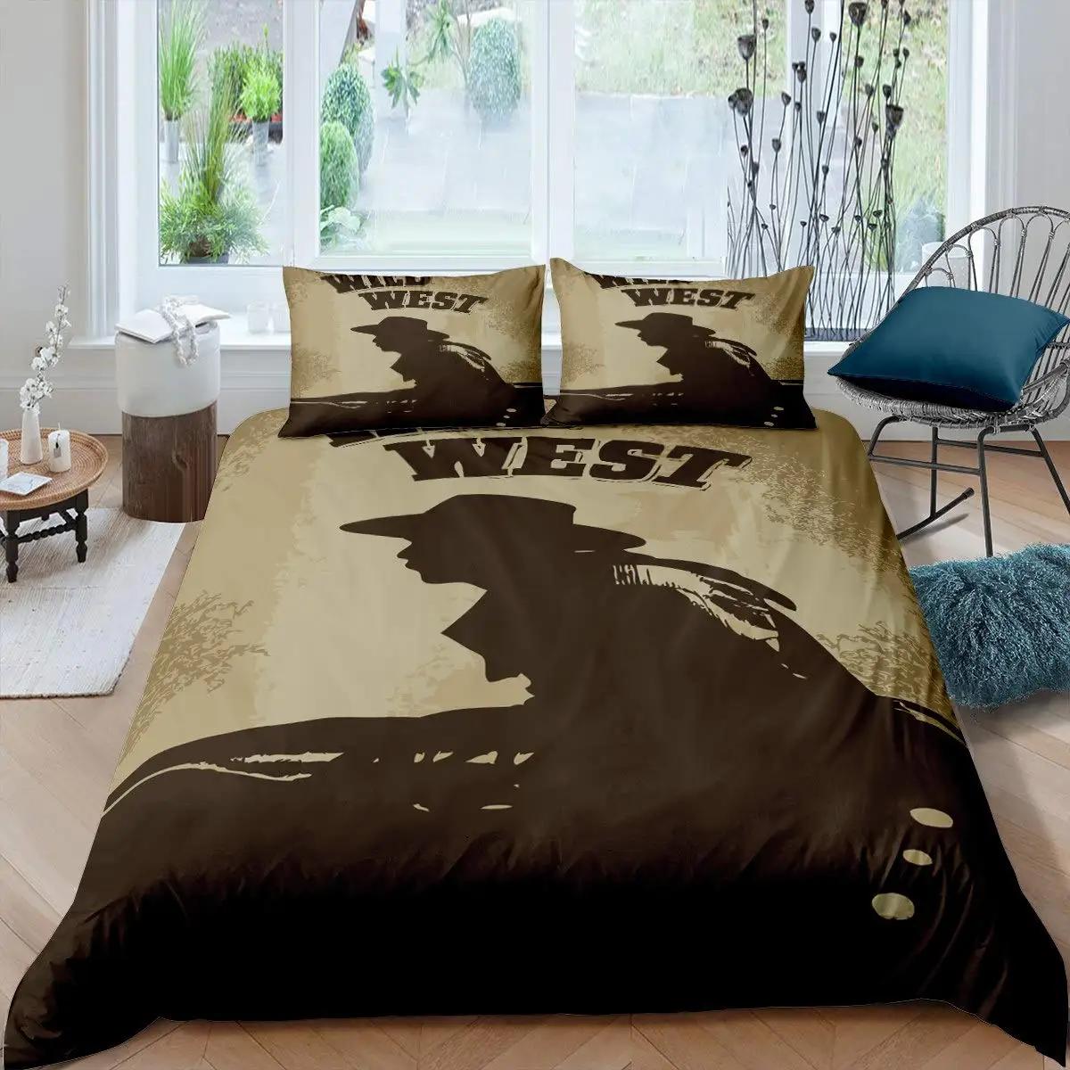 

SkinFriendly Comfortable Queen Quilt Western Cowboy Vintage Farmhouse For Kids Boys Teens Size Soft 2 3pcs Polyester Comforter (quilt)-EU Single(135*200cm)3pcs