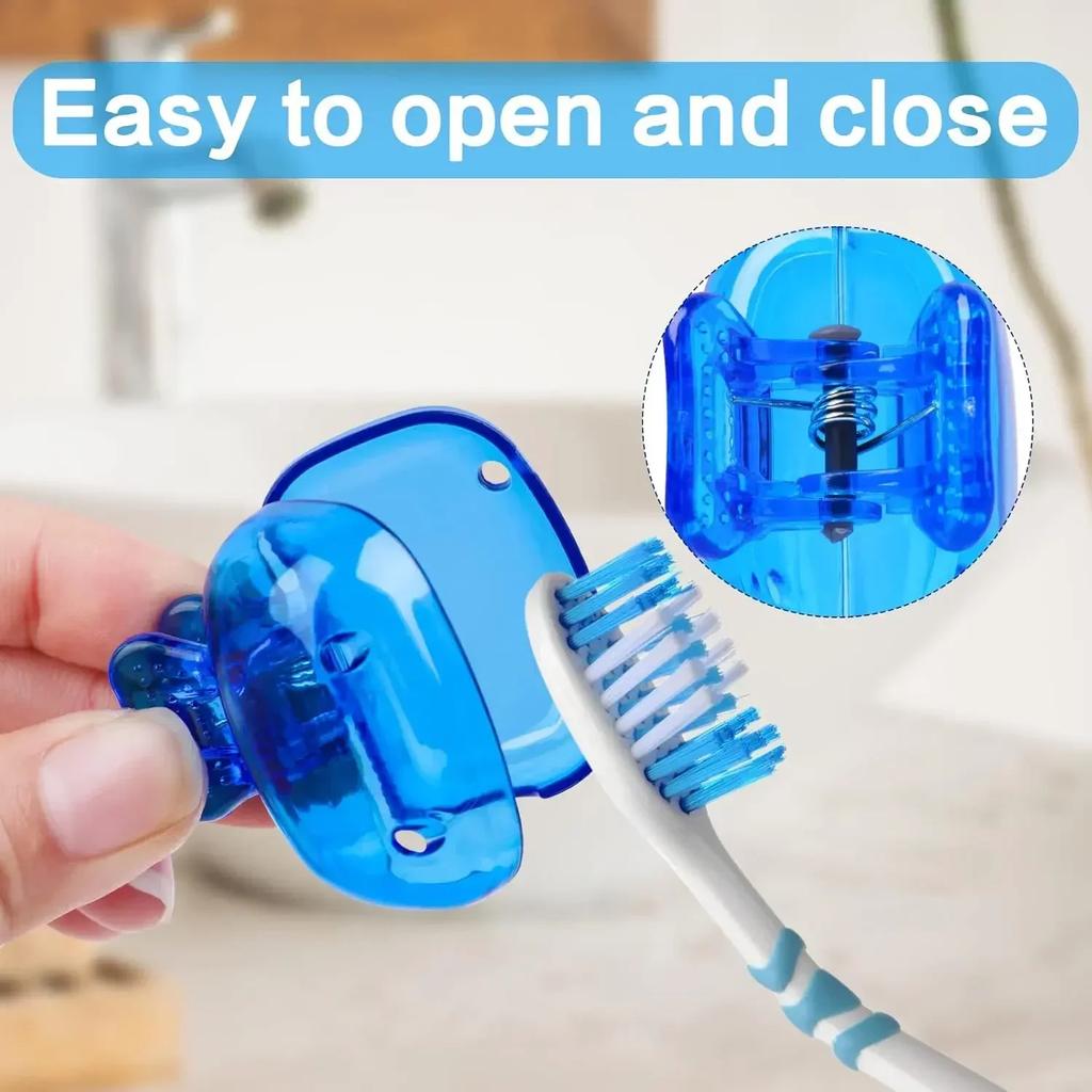 Portable Toothbrush Head Cover Clips Plastic Colorful Dustproof Head Protector Cap Case Outdoor Travel Bathroom Supplies