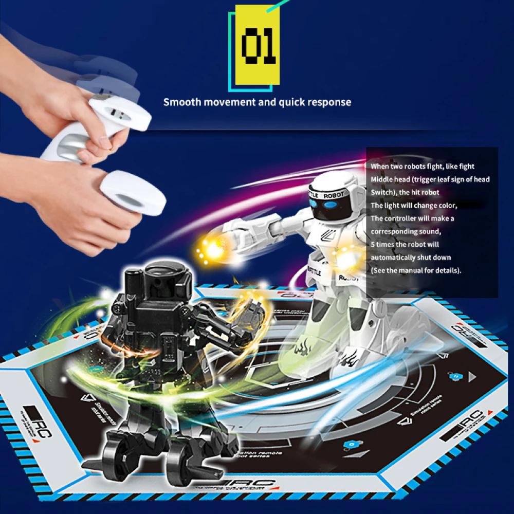 Non-Toxic Rc Robot Battle Boxing Robot Toy Remote Control Robot 2.4G Humanoid Fighting Robot With Two Control Joysticks Toys For Kids