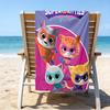 1pc Super Kitties Adventures2 Beach Towel, Beach and Seaside Swimming Pool Equipment, Fashion Pattern, Rectangular, Travel Essentials