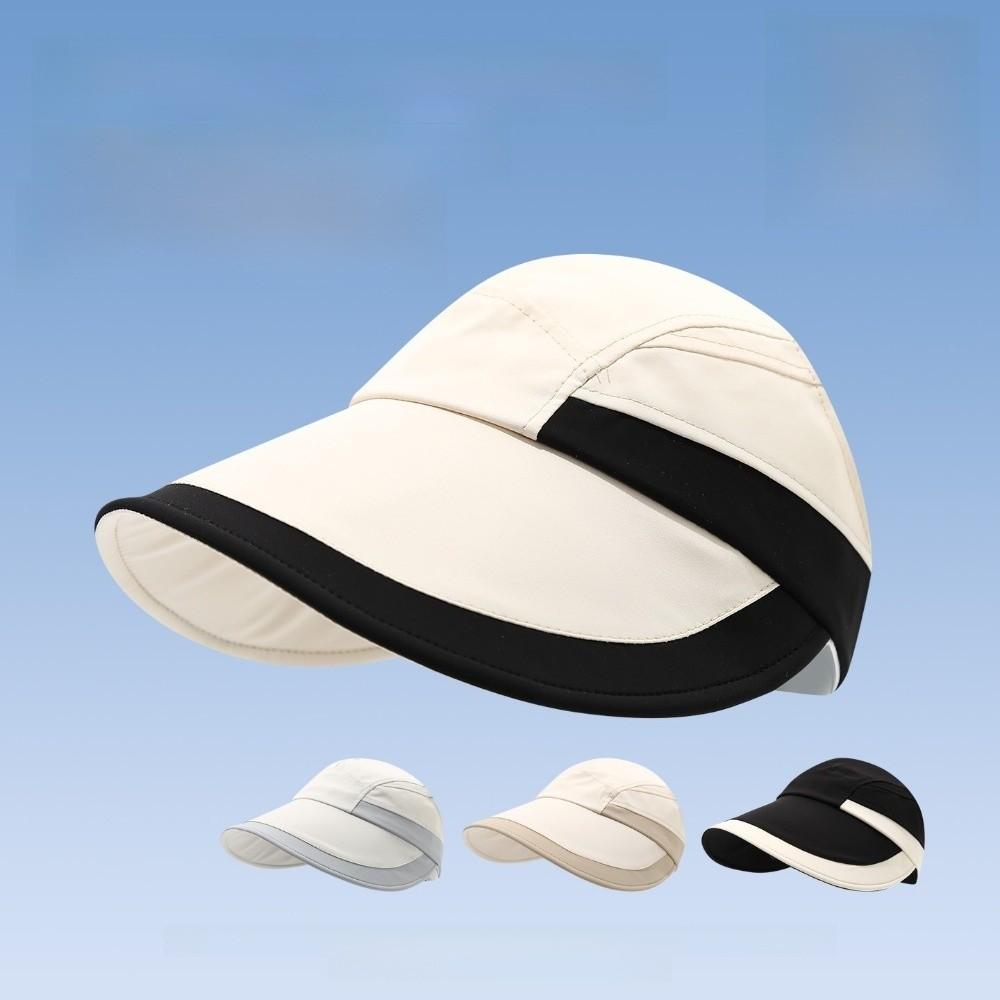 Color Blocking Sunscreen Sun Hat Nylon Empty Top Hat Breathable Sunshade Hat  Outdoor