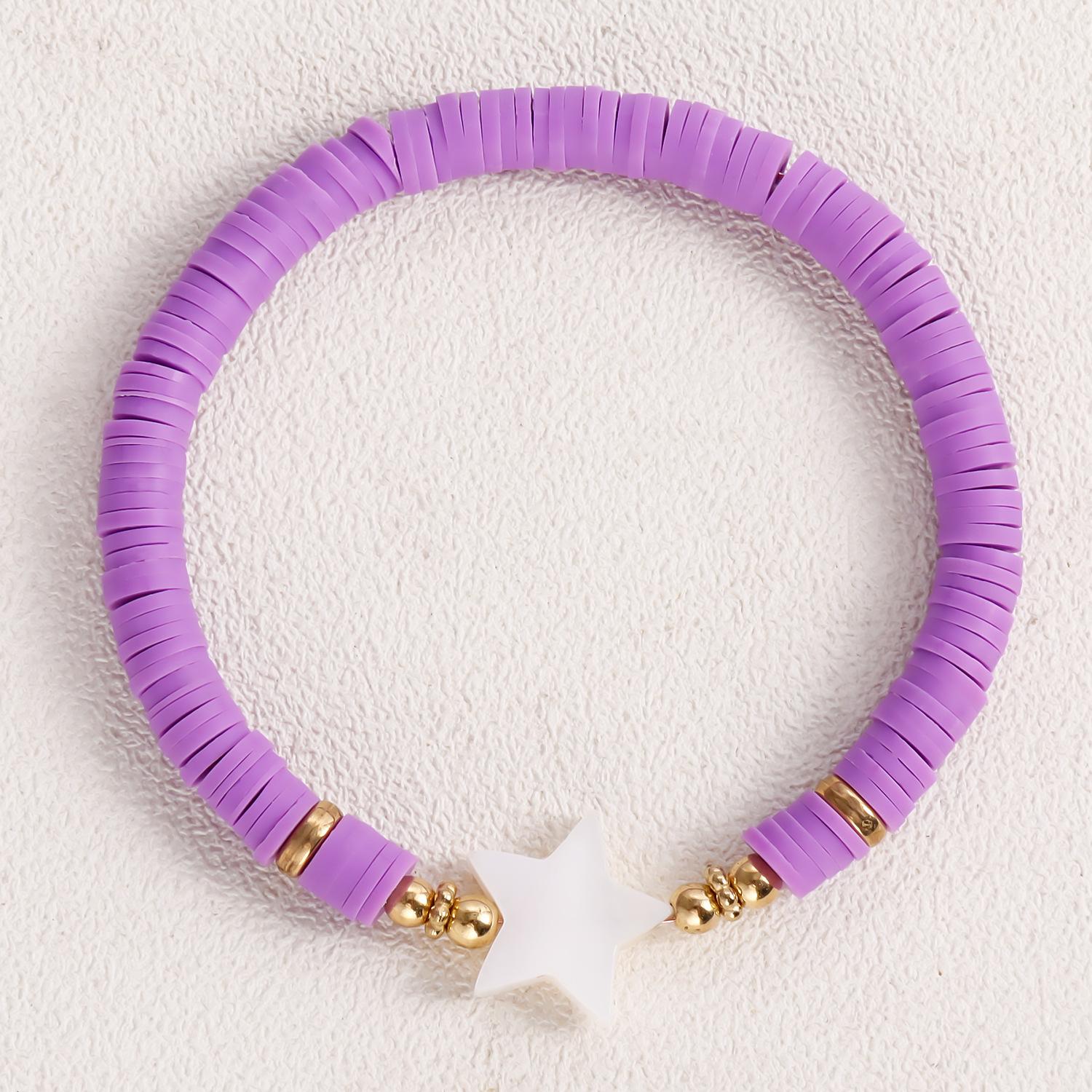 

1111 Spring and Summer Beach Casual Color Soft Pottery Love Fritillary Bracelet