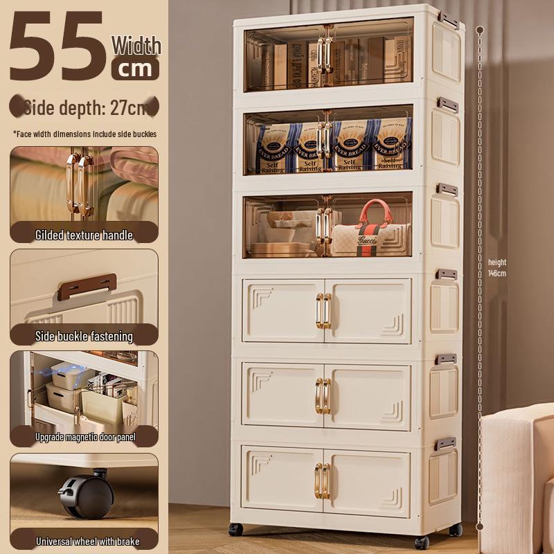 Foldable Multi-Layer Storage Cabinet for Bedroom and Living Room
