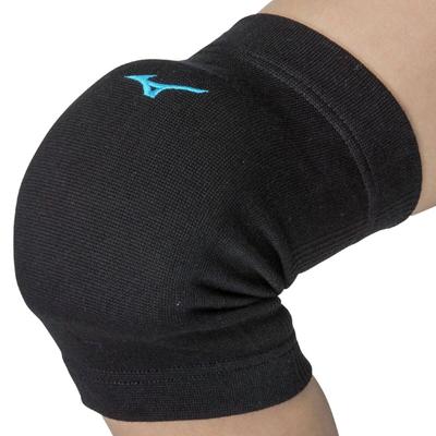 Mizuno Volleyball Knee Supports with Set of Free V2MYA400 Pads, 2, Junior, Black/Turquoise, Size,