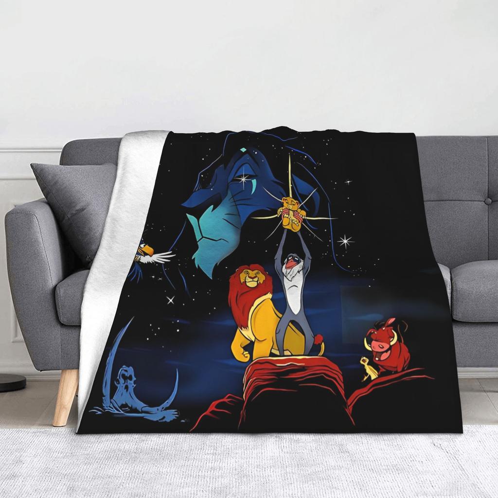 The Lion King Simba Friends Mufasa Blankets Flannel Funny Breathable Throw Blankets for Coverlet Textile Decor