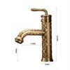 Antique Carved Bathroom Faucet Brass Basin Faucet Bathroom Basin Faucet Copper Tap Rotate Hot & Cold Water Mixer Tap Crane