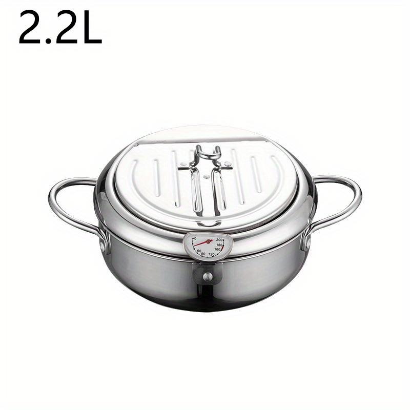 

Фритюрница из нержавеющей стали 201 с контролем температуры и стойкой для масляно-капельного фильтра, газовая индукционная плита 2.2L серебряный