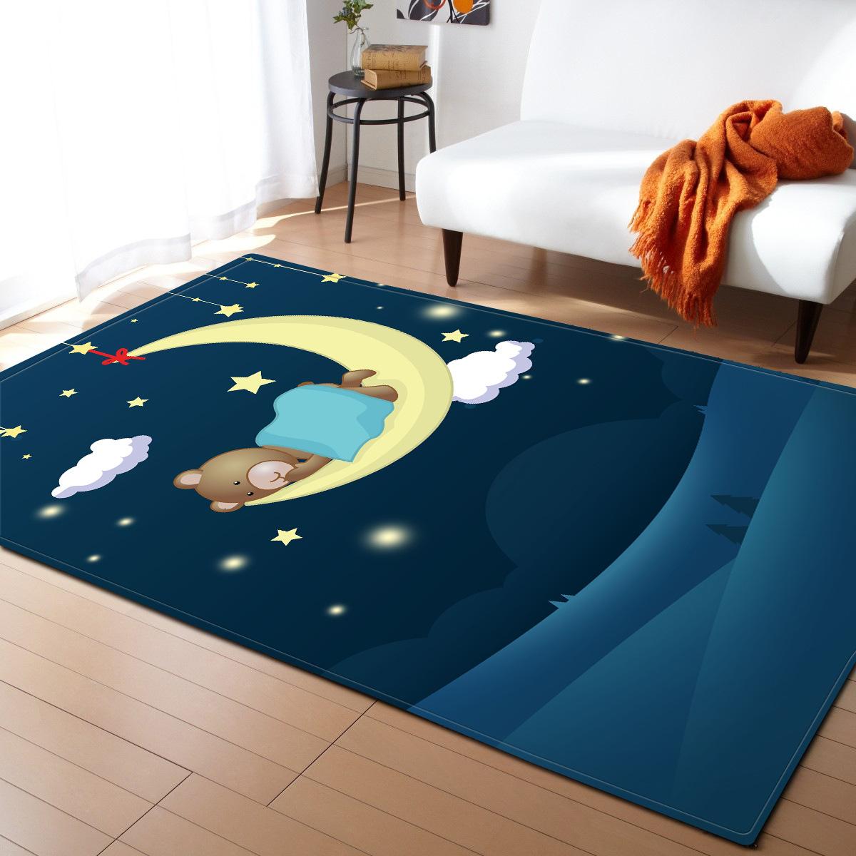 

Small Fresh Creative Illustration Simple Living Room Floor Mat Bedroom Carpet Pattern 99.1*152.4cm