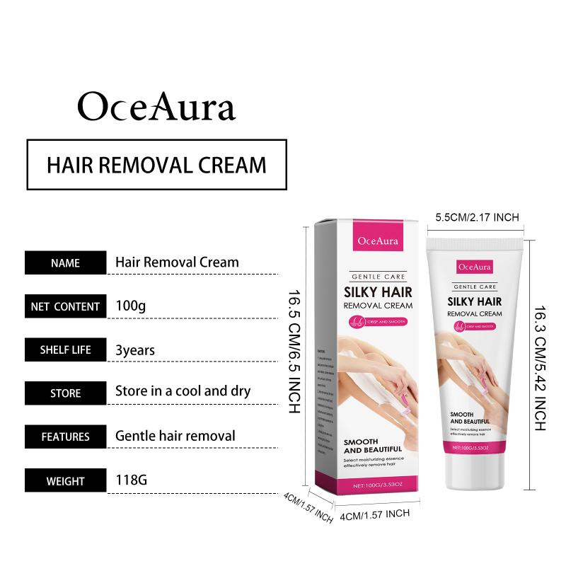 Oceaura Gentle Formula Hair Removal Cream for Women Men Delays Hair Regrowth and Reduces Skin Redness for Home Spa Care