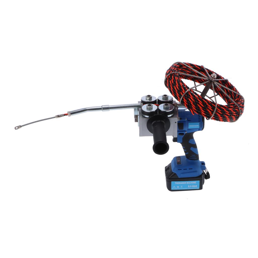 Cable Threading Machine Automatic Electric Set Plumber Wire Puller Pulling Tool KitUK Plug 100‑240V