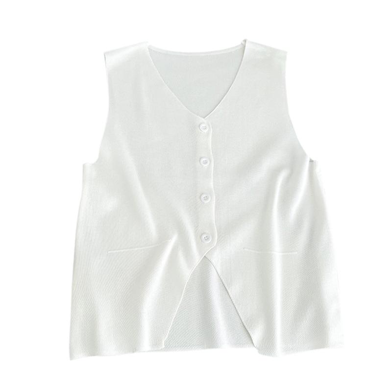 

Причинно-короткая женская майка, однобортная, в стиле ретро, ​​с V-образным вырезом, вязаная One Size