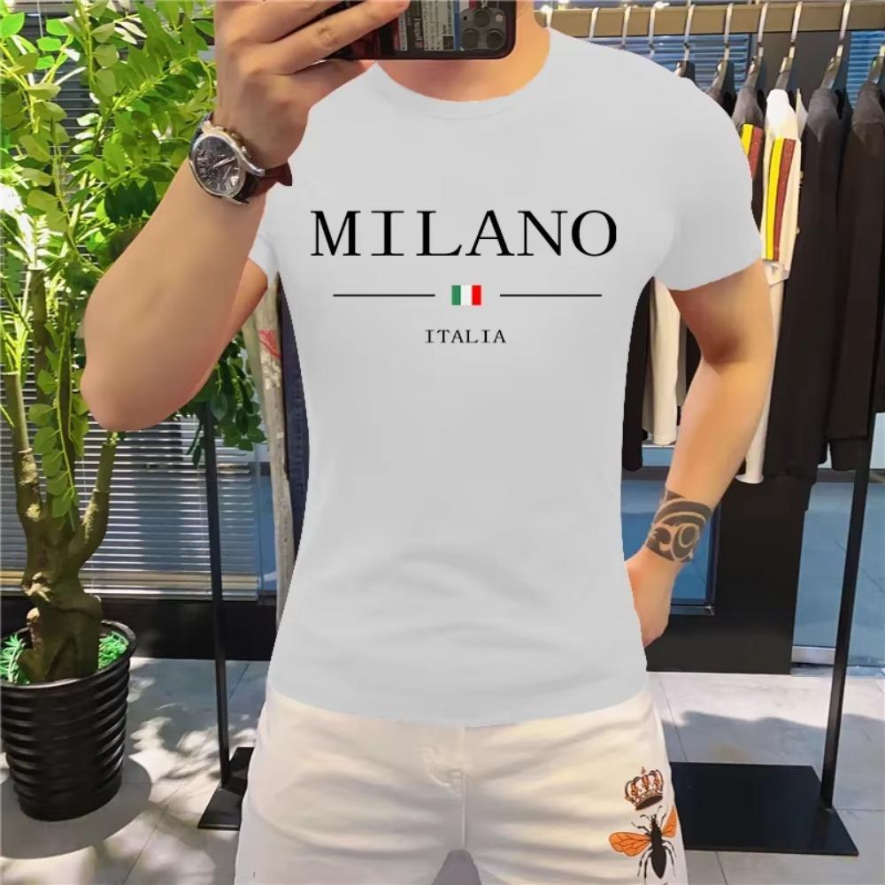2023 Men's Summer T-shirt Luxury Letters Bear Print Cotton Short Sleeve Tees Solid Color Summer Wear Streetwear