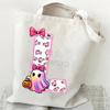 Halloween personalized print student canvas bag tutoring bag 26 letters fashion shoulder bag women large capacity