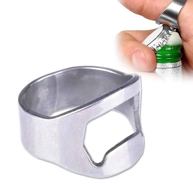 

2pcs Stainless Steel Ring Bottle Opener, A Creative Ring Soda Beer Bottle Opener, A Portable Beverage Opening Tool - Durable