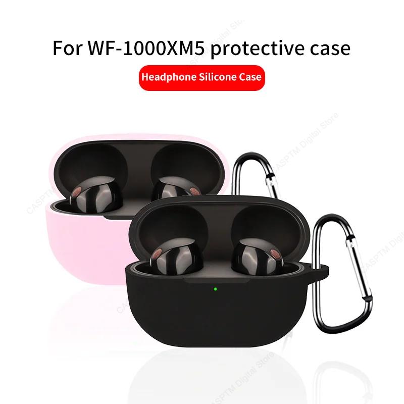 Silikonové pouzdro pro Sony WF-1000XM5 Měkký kryt pro SONY WF-1000XM5 WF-1000 XM5 Ochranné pouzdro na sluchátka WF-1000XM5 Funda s háčkem