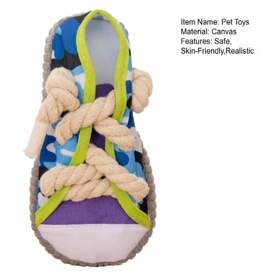 Yousheng Canvas Quietschie Hundespielzeug Pantoffel-förmiges Kauspielzeug für Welpen Kleine Hunde Bissfest Geräuscherzeugend Welpenspielzeug zur Zahnpflege Angstlinderung