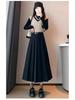 2026 Women's Petite High-Waisted Gray Wool Blend Pleated A-Line Skirt - Autumn Style